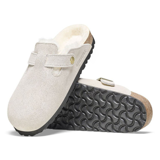 Birkenstock Suede Leather Boston Shearling
